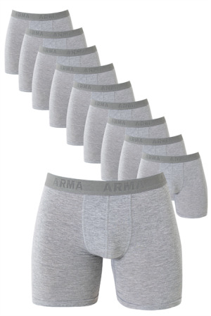 Gri Erkek Boxer 10'lu Paket Pamuklu Esnek Kumaş - 1
