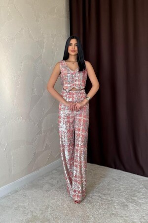 Gri Pullu Yelek Ve Pantolon Takım - 1