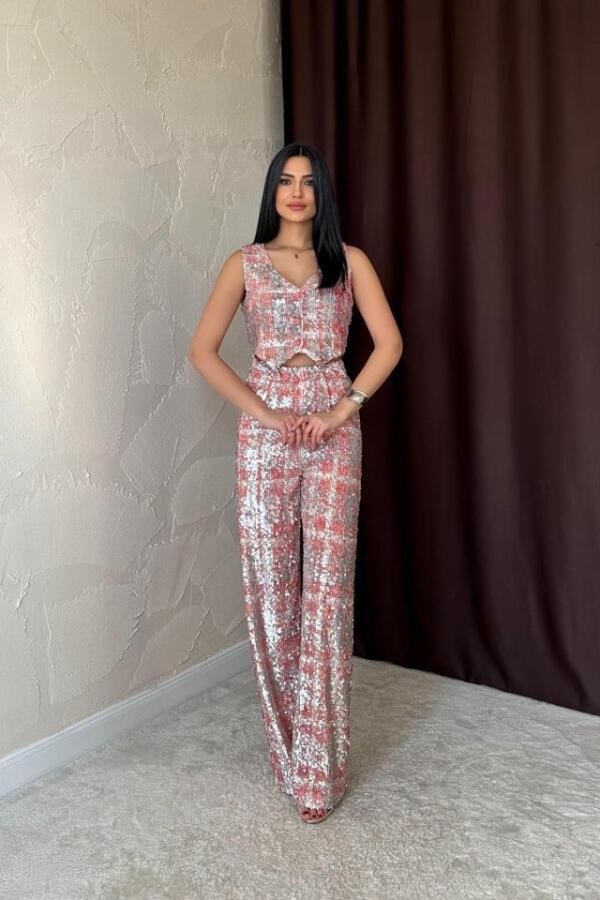 Gri Pullu Yelek Ve Pantolon Takım - 1