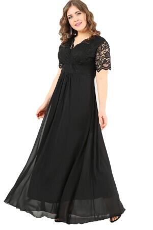 Guipure Chiffon Plus Size Evening Dress DD793 - 5