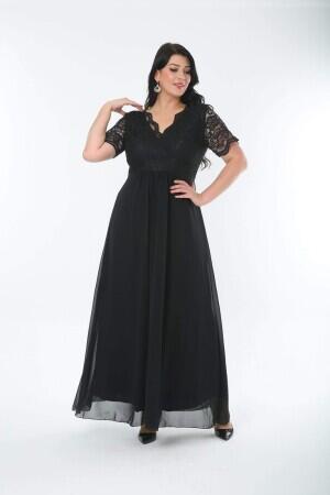 Guipure Chiffon Plus Size Evening Dress DD793 - 3