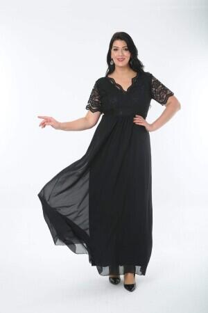 Guipure Chiffon Plus Size Evening Dress DD793 - 4