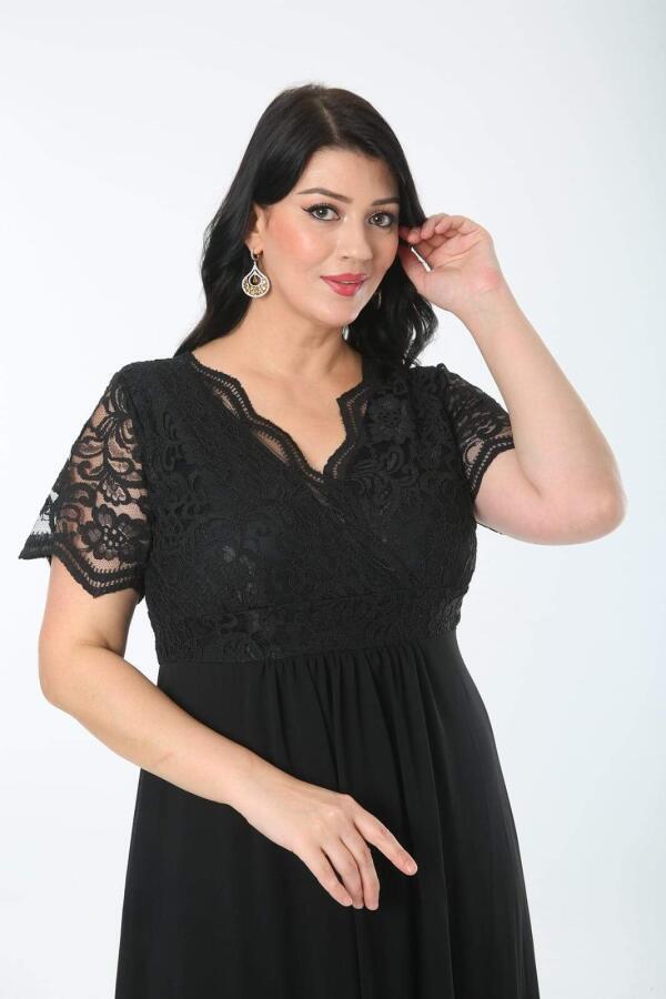 Guipure Chiffon Plus Size Evening Dress DD793 - 7