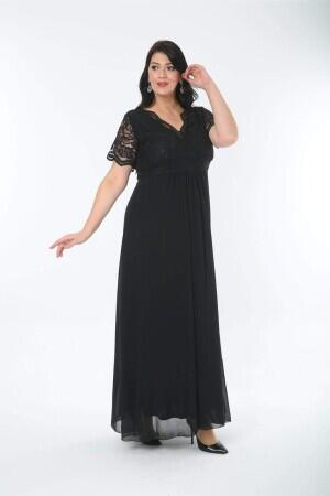 Guipure Chiffon Plus Size Evening Dress DD793 - 1