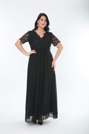 Guipure Chiffon Plus Size Evening Dress DD793 - 9