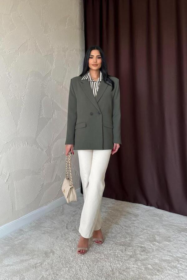 Haki Blazer Ceket - 1