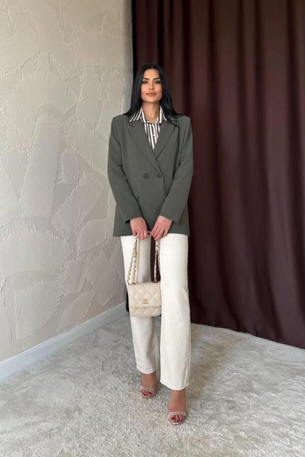 Haki Blazer Ceket - 3