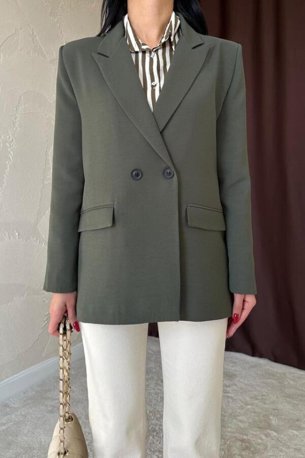 Haki Blazer Ceket - 4