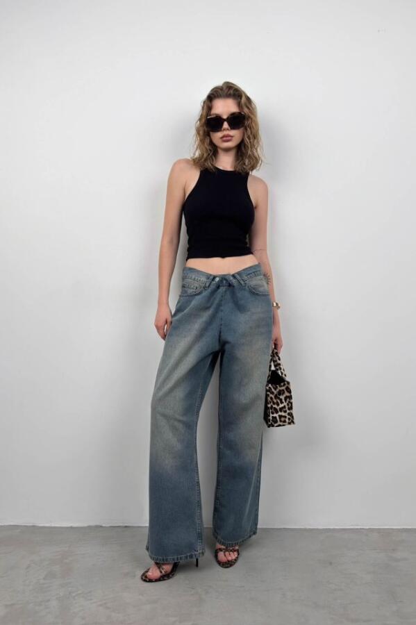 Halter Yaka Kolsuz Bluz - 1