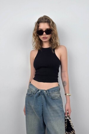 Halter Yaka Kolsuz Bluz - 2