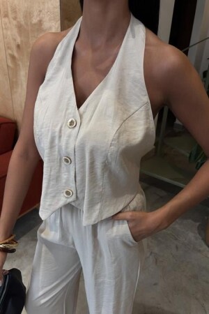 Halter Yaka Yelekli Modal Takım 10144 - 6