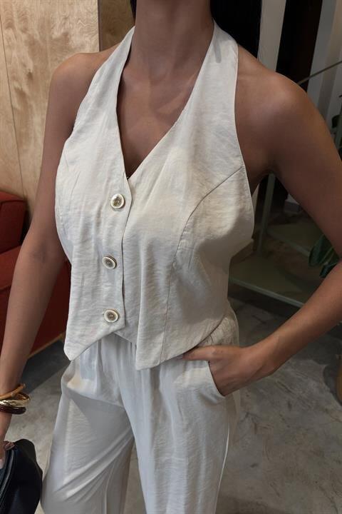 Halter Yaka Yelekli Modal Takım 10144 - 6