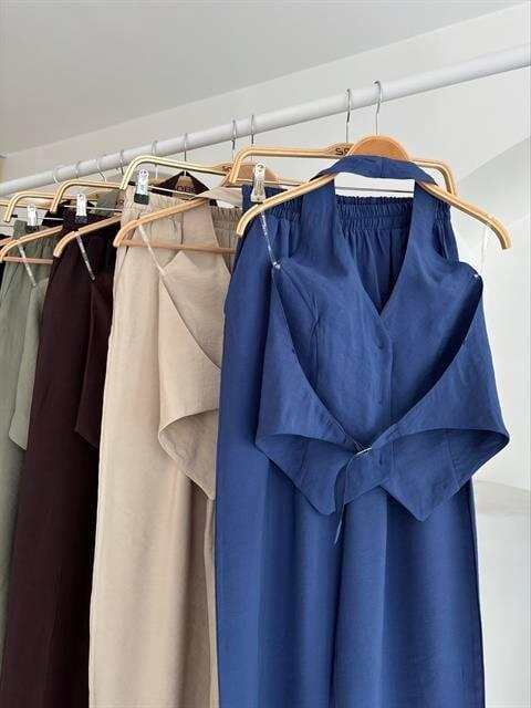 Halter Yaka Yelekli Modal Takım 10144 - 10