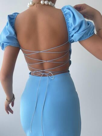 Hessen Sırt Dekolteli Elbise - 5