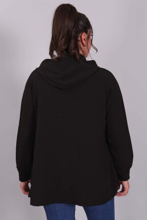 Hooded Black Sweat with Pockets - 4
