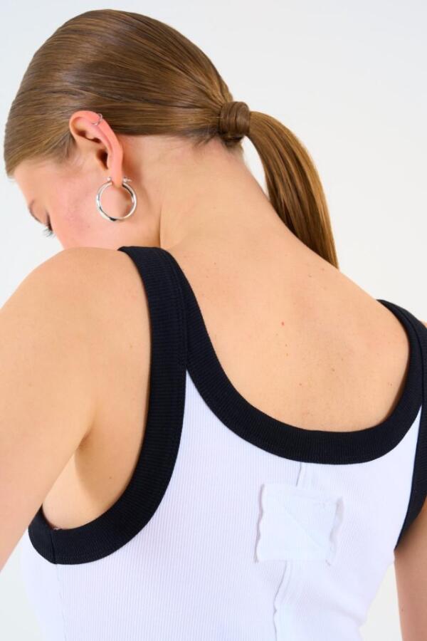 İki Renkli Atlet - Beyaz-Siyah - 4