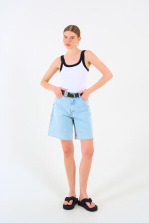 İki Renkli Atlet - Beyaz-Siyah - ANGELINO BuyukBedeniz (1)