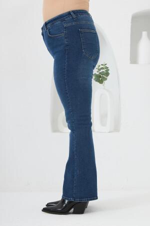 İspanyol Paça Büyük Beden Mavi Kot Pantolon - RMG (1)