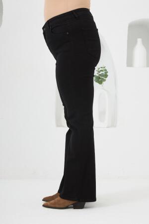 İspanyol Paça Büyük Beden Siyah Kot Pantolon - RMG (1)