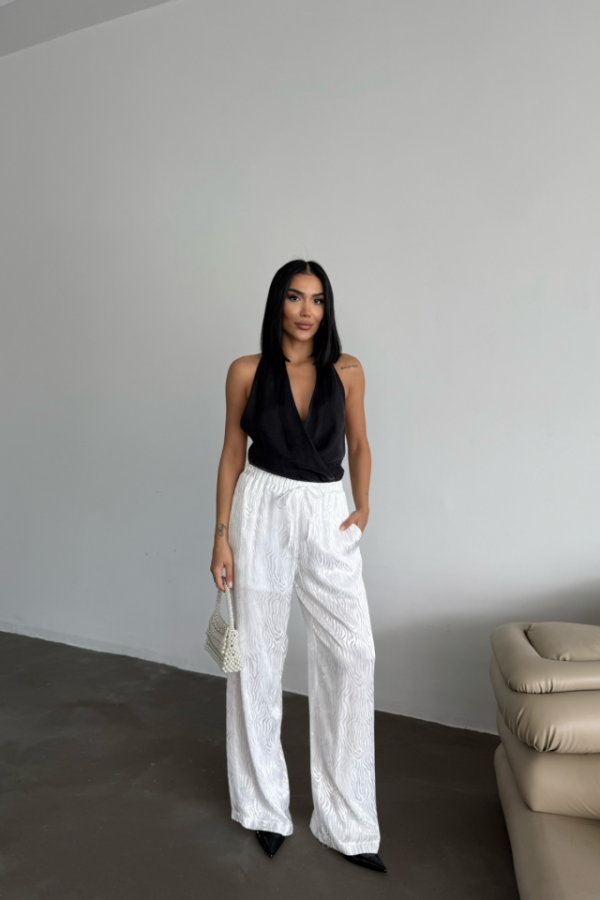 JAKAR SATEN PANTOLON - Beyaz - 4