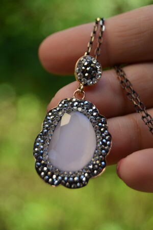 JEWELLERY Bayan Kolye Kedi Gözü Pembe - 1