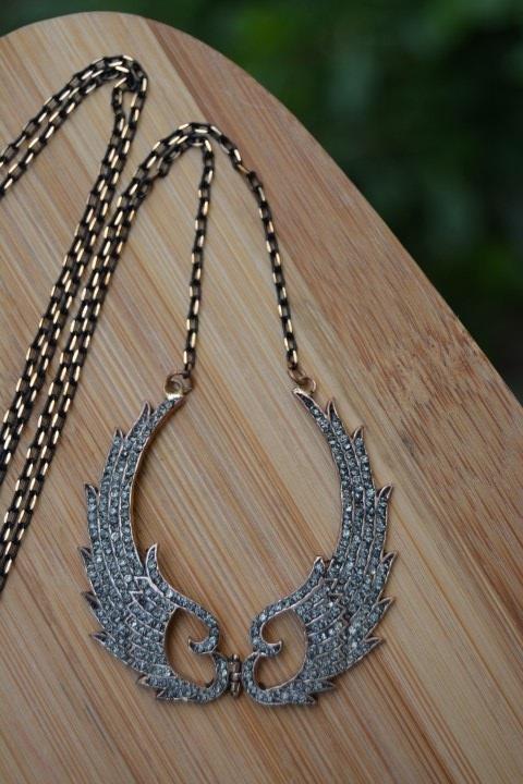 JEWELLERY Black Diamond Melek Kanat Bayan Kolye - 1