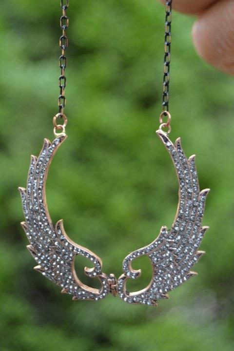 JEWELLERY Black Diamond Melek Kanat Bayan Kolye - 4
