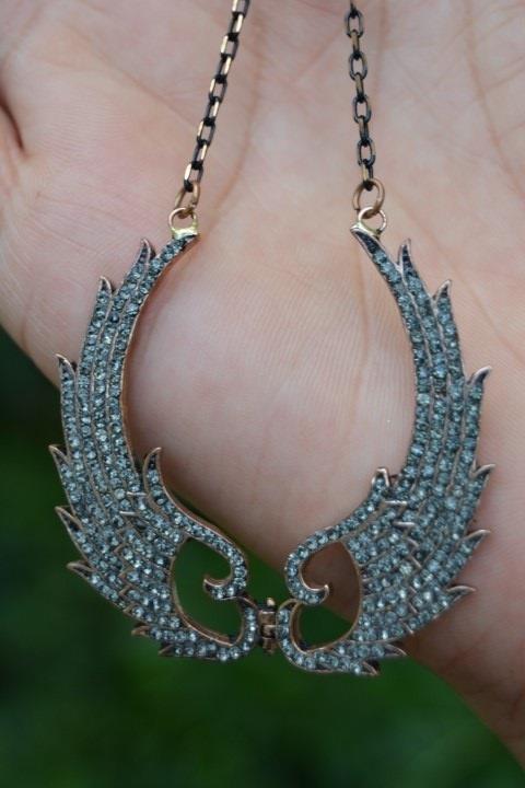 JEWELLERY Black Diamond Melek Kanat Bayan Kolye - 5