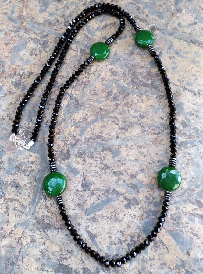 JEWELLERY Özel Tasarım Yeşim Doğal Taş Bayan Kolye - 1