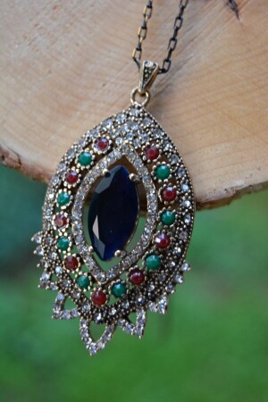 JEWELLERY Safir Taşlı Otantik Kolye - 3