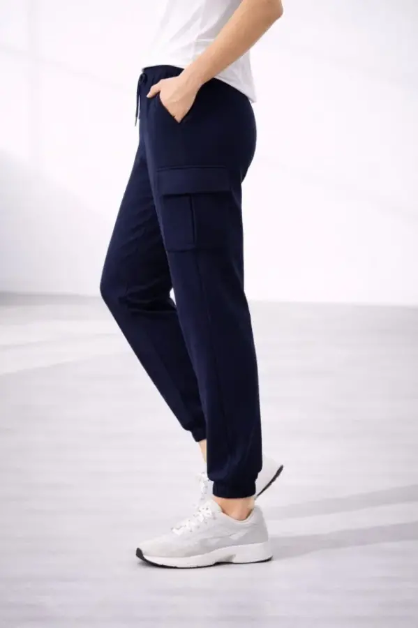 Jogger Eşofman Altı Rahat Kalıp, Kargo Cepli, Lastikli Paça, Günlük Spor Pantolon - Lacivert - 2