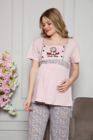 Kadın %100 Pamuklu Hamile Pijama Takımı 4505 - 1
