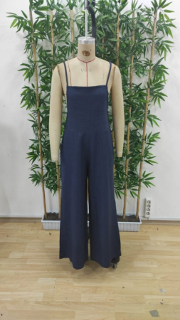 Kadın Askılı Yandan Fermuarlı Geniş Paçalı Valencia Tulum - 4