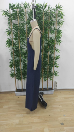 Kadın Askılı Yandan Fermuarlı Geniş Paçalı Valencia Tulum - 5