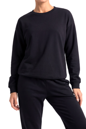 Kadın Basic Sweatshirt Eşofman Takımı – Siyah - 2