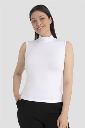 Kadın Beyaz Balıkçı Yaka 2'li Kolsuz Body - 3