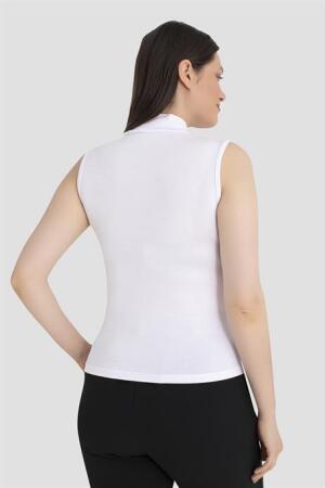 Kadın Beyaz Balıkçı Yaka 2'li Kolsuz Body - 5