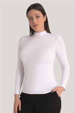 Kadın Beyaz - Siyah Balıkçı Yaka Uzun Kollu Body 2'li Paket - 2