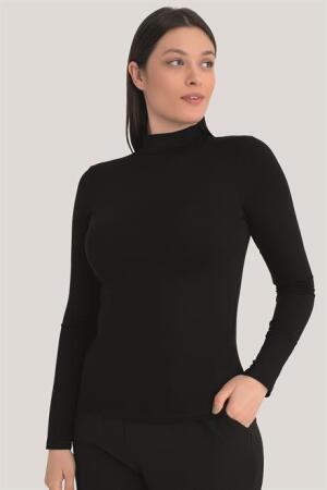 Kadın Beyaz - Siyah Balıkçı Yaka Uzun Kollu Body 2'li Paket - 6