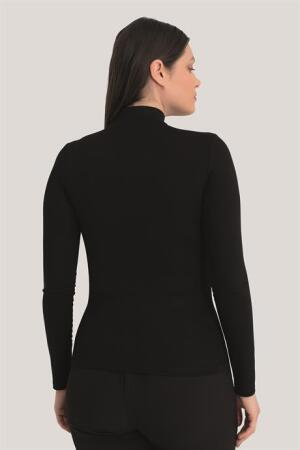 Kadın Beyaz - Siyah Balıkçı Yaka Uzun Kollu Body 2'li Paket - 7