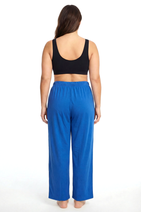 Angelino Kadın Bol Paça Pamuklu Pijama Altı Sax - 2