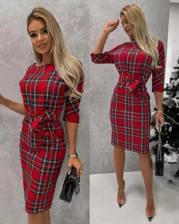 Kadın Dalgıc Kumaş Djıtal Baskılı Elbıse - ANGELINO BuyukBedeniz