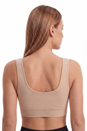 Kadın Dikişsiz Kalın Askılı Esnek Pedli Toparlayıcı Büstiyer Ten 3'lü Paket - 6