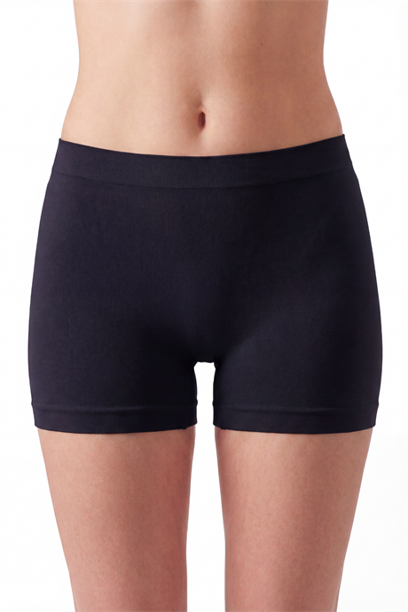 Kadın Dikişsiz Seamless Boxer 3'lü Paket Siyah - 3