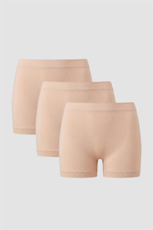 Kadın Dikişsiz Seamless Boxer 3'lü Paket Ten - 1