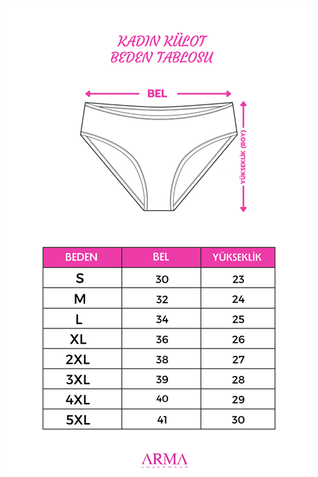 Kadın Düz Renkli Külot 7'li Paket Pamuklu Likralı Esnek ve Yumuşak Kumaş - 9