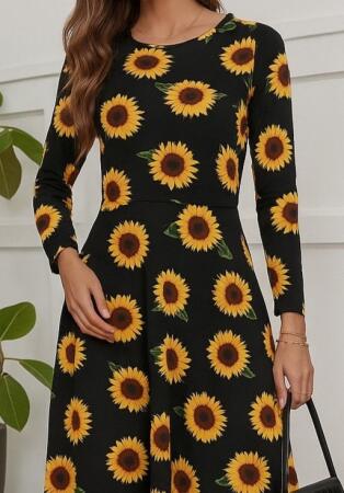 Kadın Fakir Kol Bisiklet Yaka Midi Mikro Elbise - ANGELINO BuyukBedeniz (1)