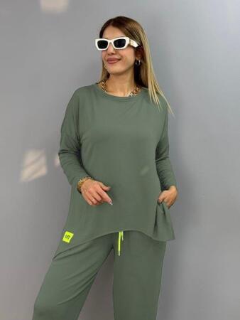 Kadın Iki Iplik Viskon Pamuk Kumaş Arma Detaylı Ikili Takım - 2