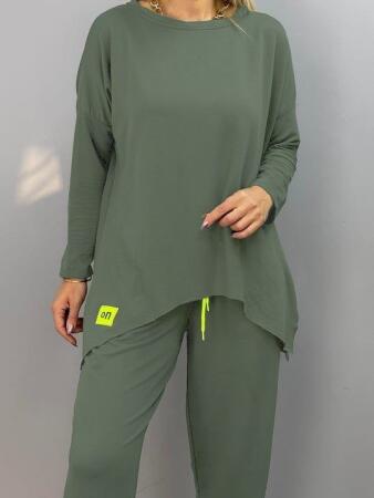 Kadın Iki Iplik Viskon Pamuk Kumaş Arma Detaylı Ikili Takım - 3