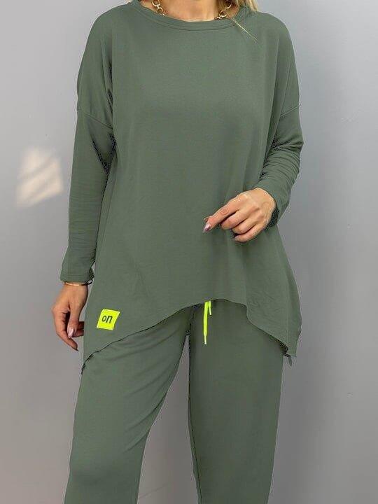 Kadın Iki Iplik Viskon Pamuk Kumaş Arma Detaylı Ikili Takım - 3